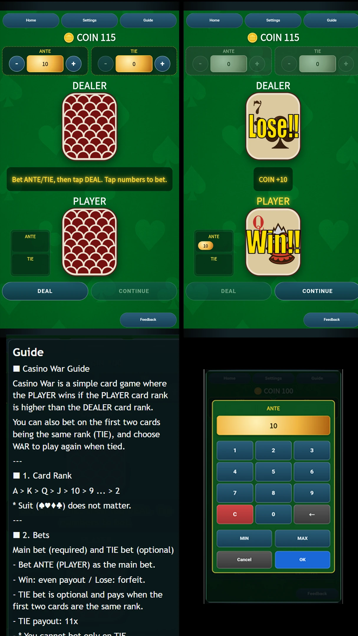 Funny Frog Casino War screenshot 3