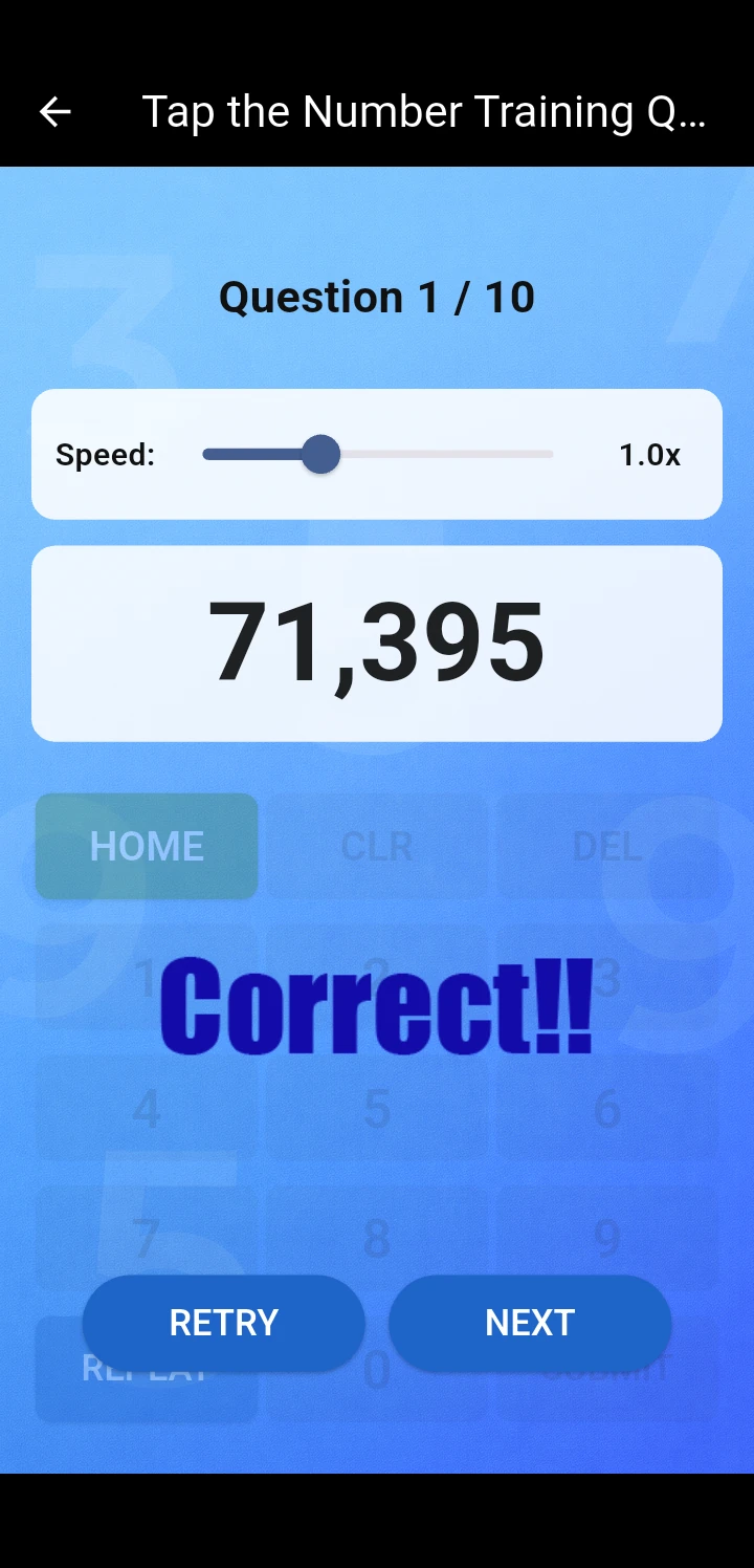 Tap the Number Training Quiz screenshot 5