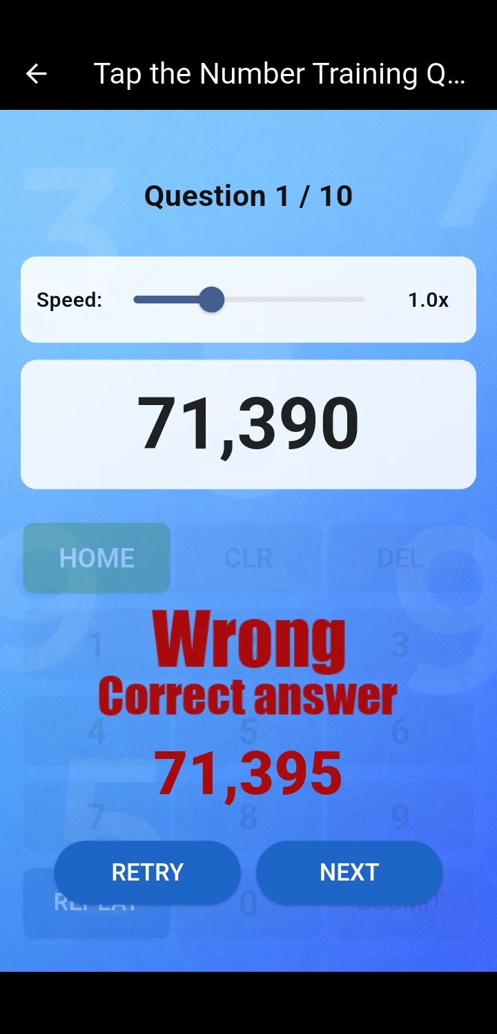 Tap the Number Training Quiz screenshot 6