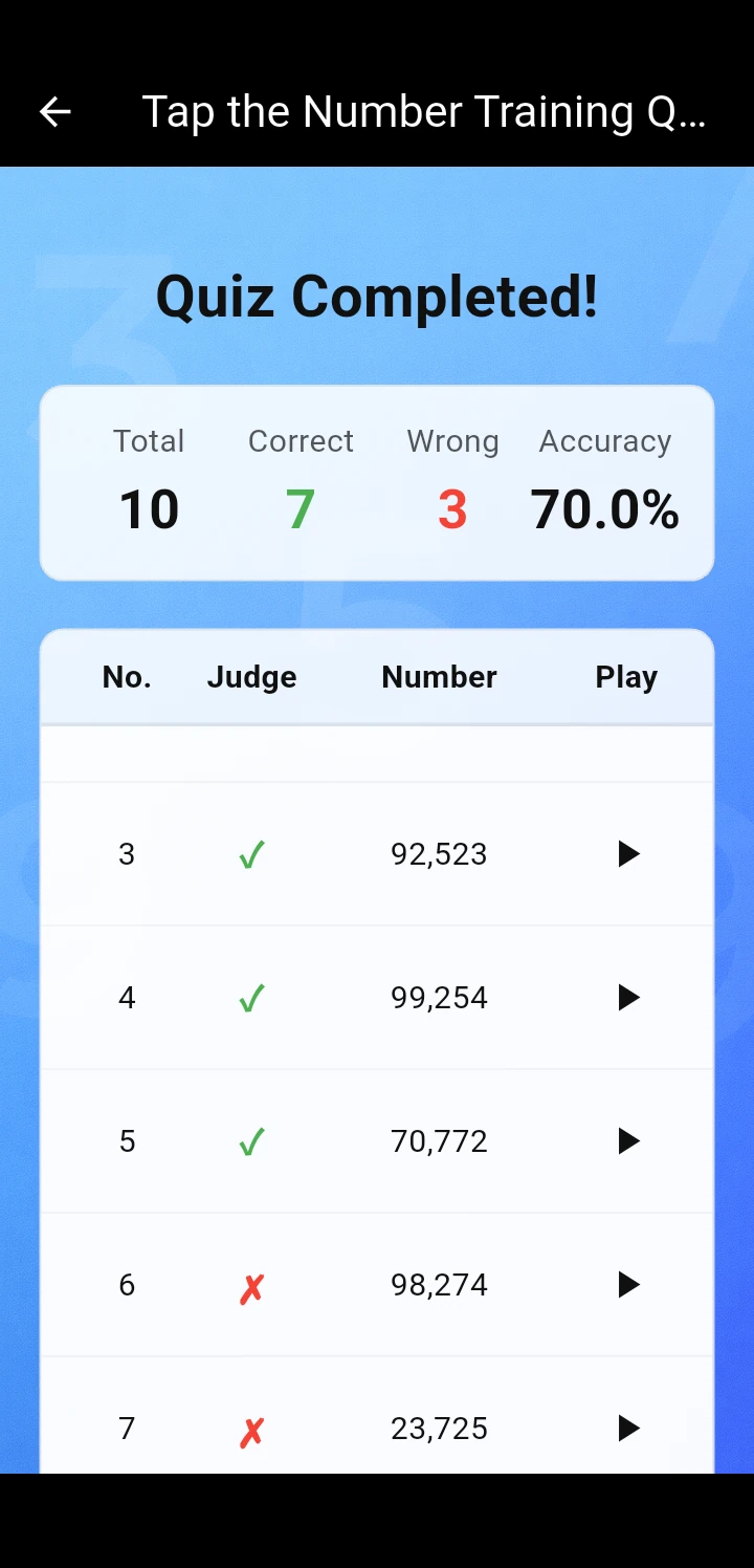 Tap the Number Training Quiz screenshot 7