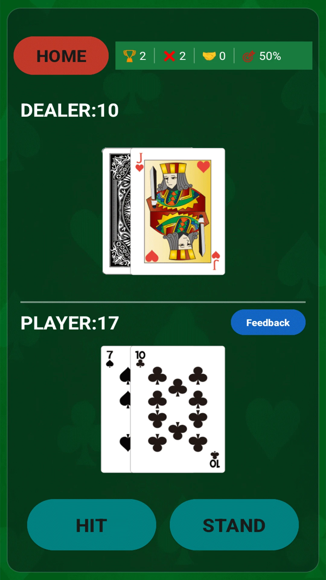 Simple Blackjack screenshot 2