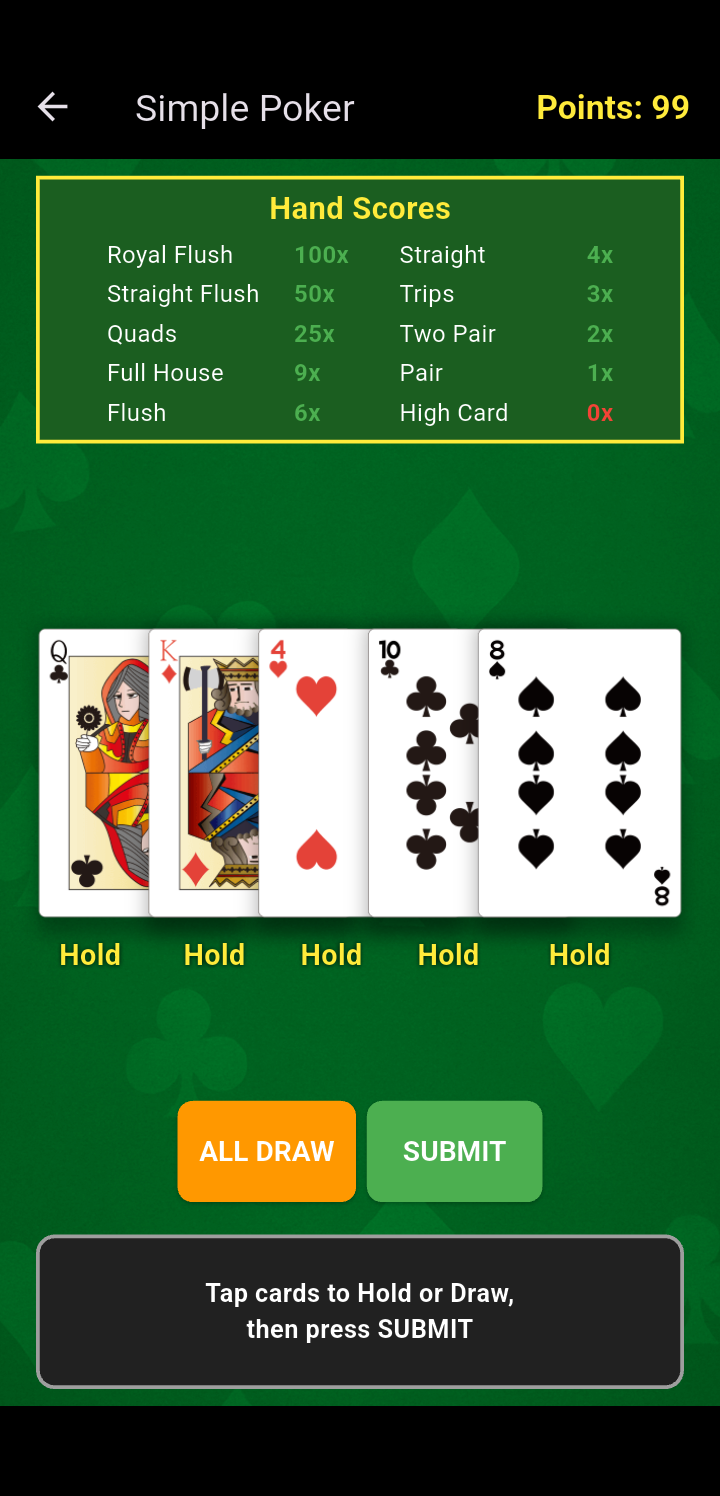 Simple Poker screenshot 2